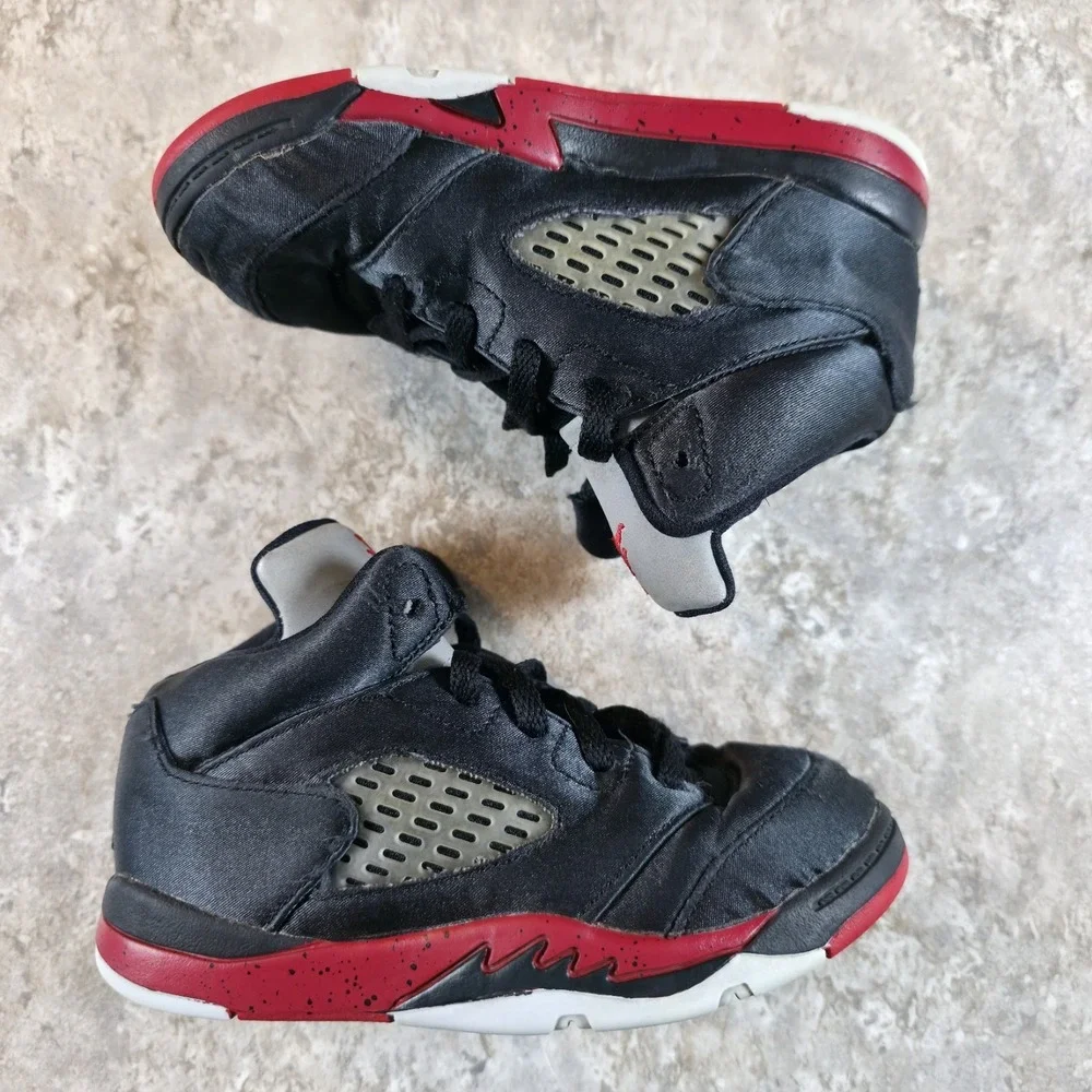 Nike AIr Jordan Retro Metallic 5 BT OG Black Fire Red 440890 003 Size 9 C